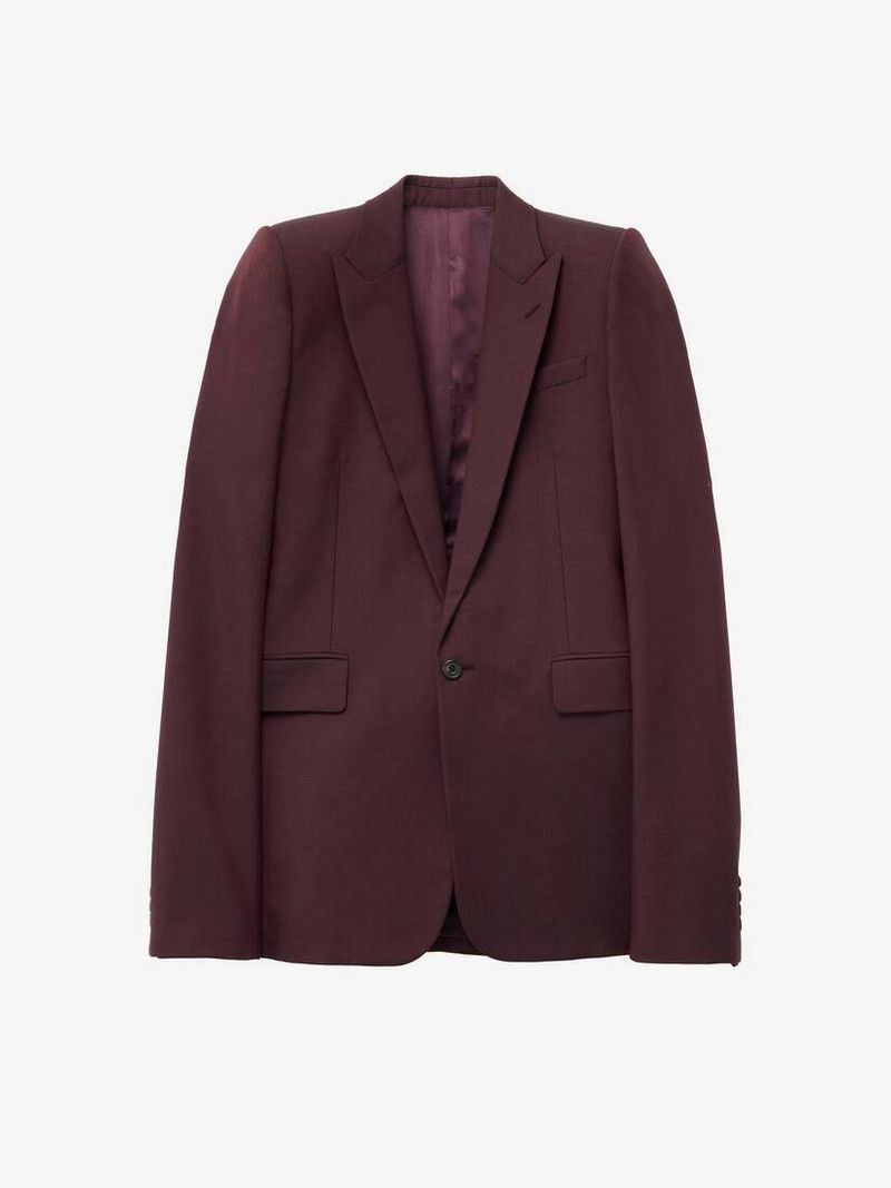 Alexander McQueen o1srvl11e0226 Stacked Shoulder Single-Breasted Jacket Size US XL / EU 56 / 4 - 1 Thumbnail