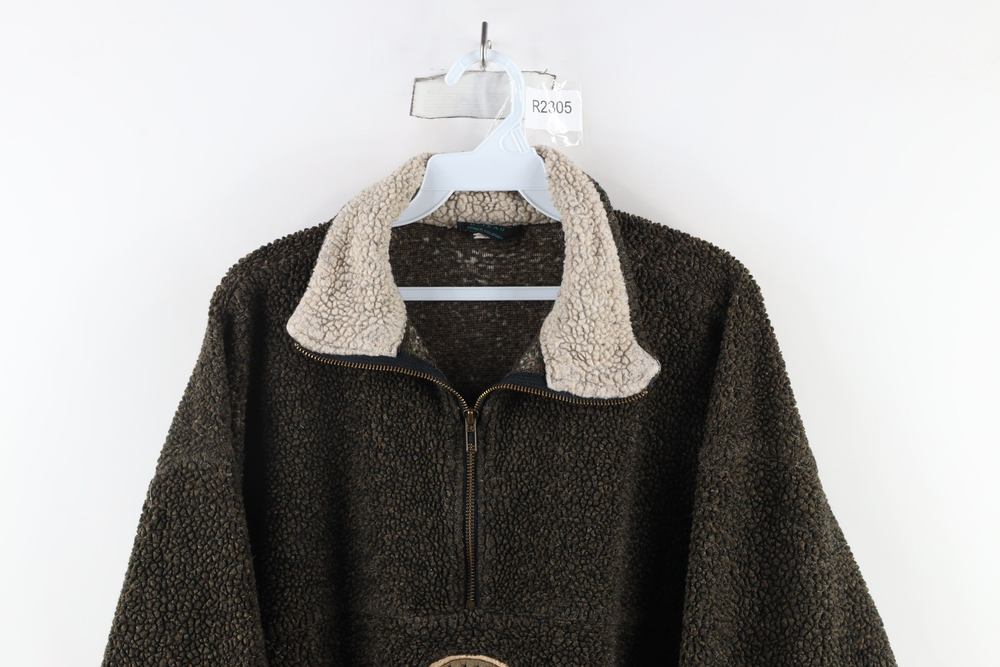 Vintage Vintage 90s Fleece Adrian College Half Zip Sweater USA Size US XL / EU 56 / 4 - 2 Thumbnail
