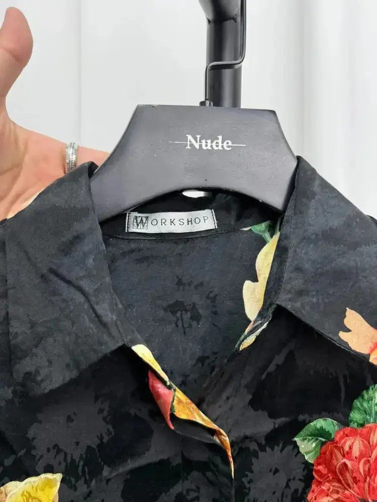 Yohji Yamamoto Yohji Yamamoto Work Shop Flowers Print Shirt Size US L / EU 52-54 / 3 - 6 Thumbnail