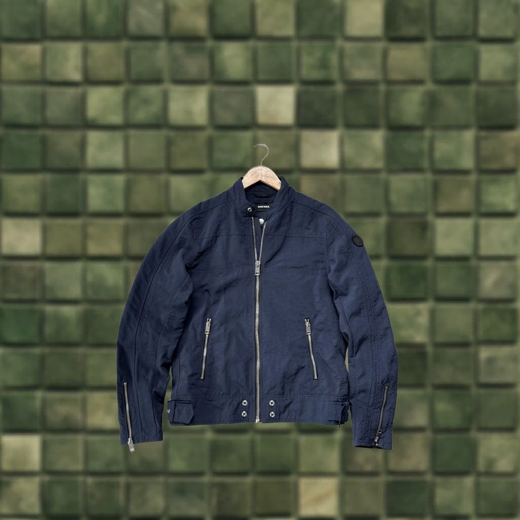 Diesel VINTAGE Diesel Moto Biker Jacket Y2K Blue Rare Men’s Nylon Zip Pocket Size M Size US M / EU 48-50 / 2 - 1 Thumbnail
