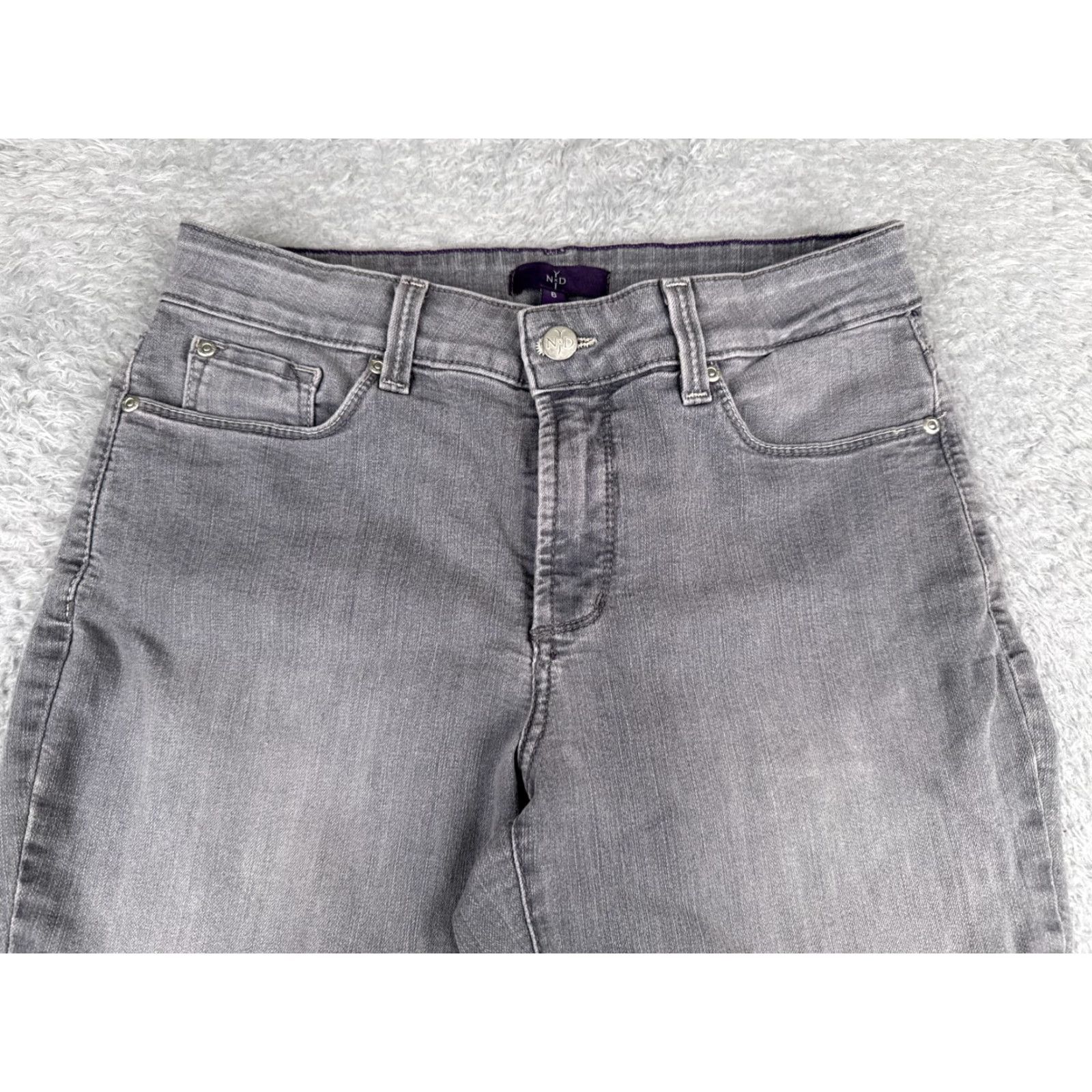 NYDJ NYDJ Jeans Womens 6 Gray Denim Skinny Ankle Zip NYDJ Jeans 28x27 Cord 5-Pocket Solid Cotton Medium Rise Denim Wash Vintage No Size 28" / US 6 / IT 42 - 4 Thumbnail