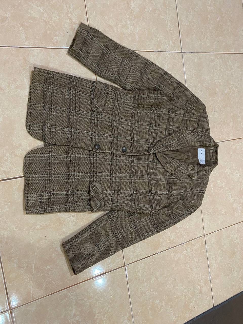 Japanese Brand Vintage Reve Wool Plaid Coat Size US M / EU 48-50 / 2 - 8 Thumbnail