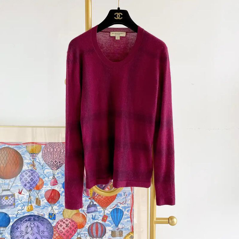 Burberry Burberry Purple Cashmere Long Sleeve Sweater Size S / US 4 / IT 40 - 1 Thumbnail