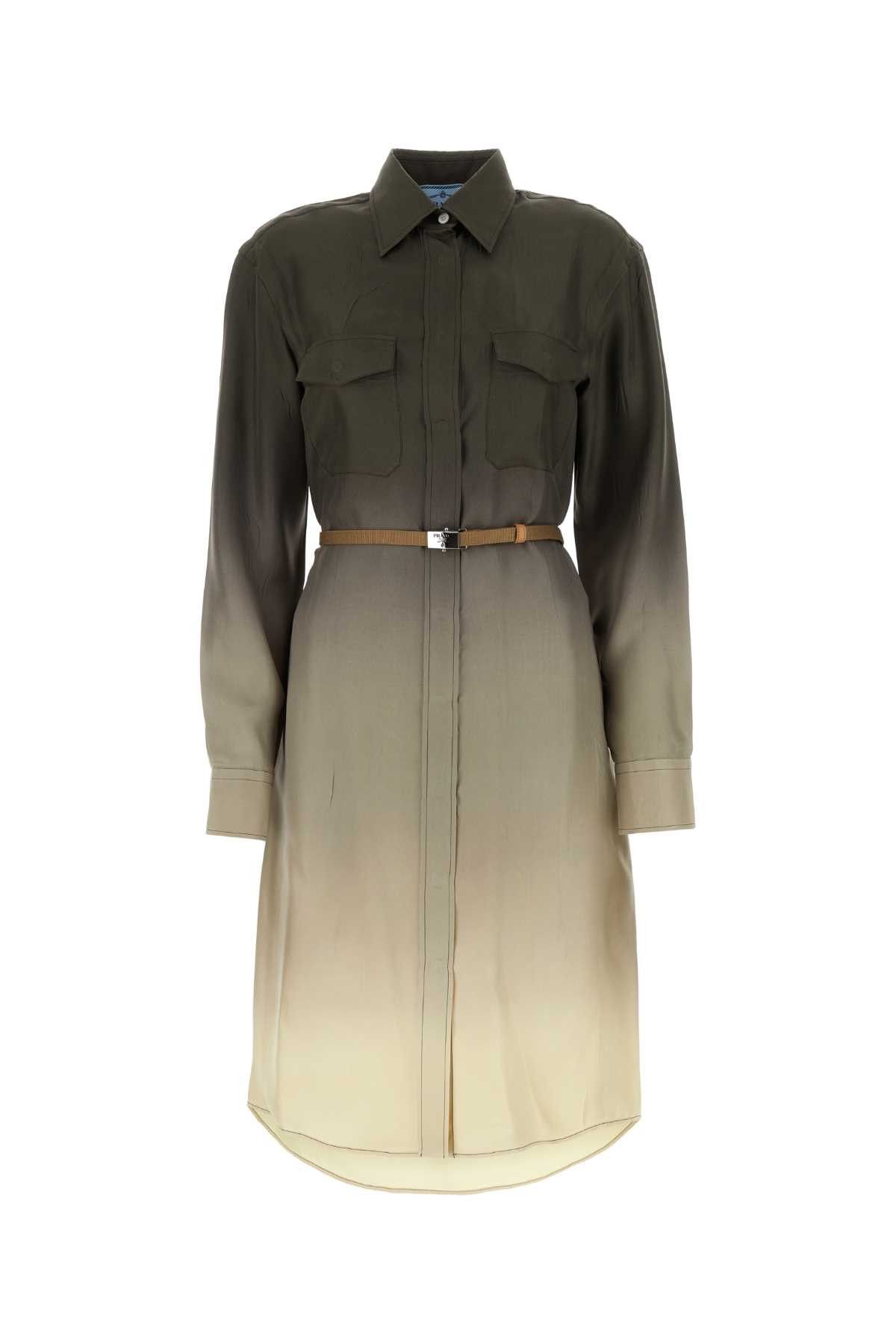 image of Prada Multicolor Twill Shirt Dress, Women's (Size Medium)