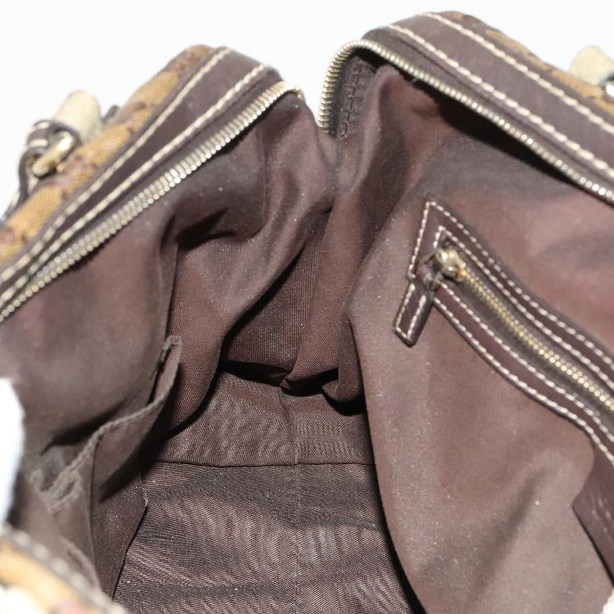 Gucci GUCCI GG Crystal Hand Bag Coated Canvas Brown Gold Size ONE SIZE - 18 Thumbnail