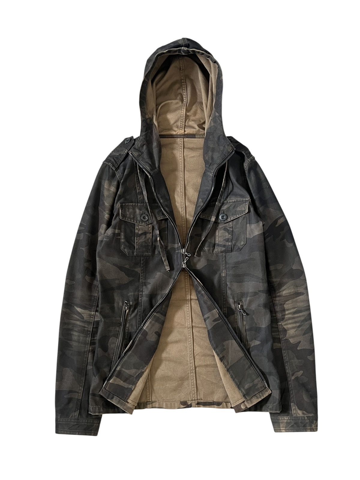 Shellac 2000s Shellac Camo Hooded Tactical Zipper Jacket Size US S / EU 44-46 / 1 - 1 Thumbnail