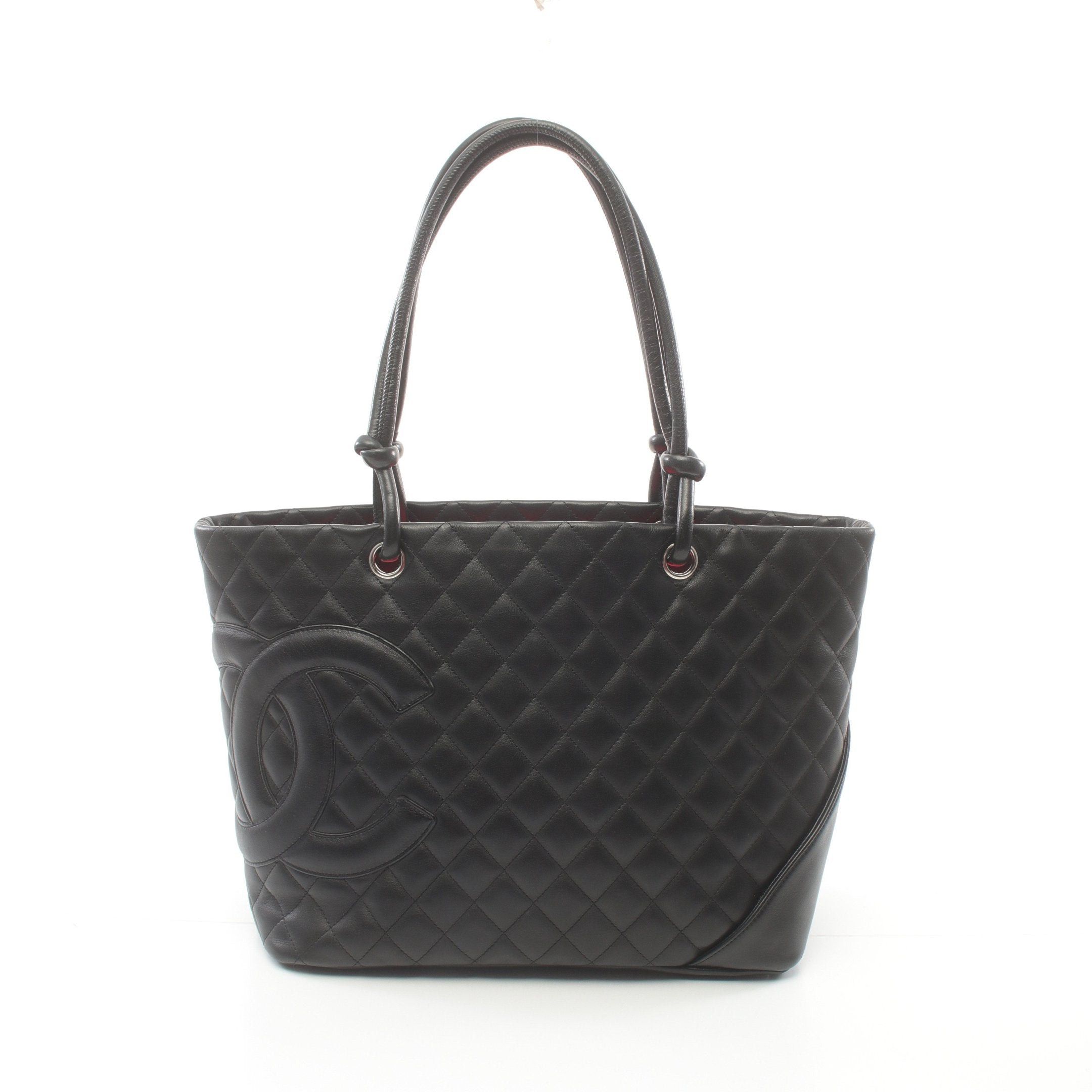 Chanel Chanel Cambon Line Large Shoulder Bag Tote Leather Black Silver Hardware Size ONE SIZE - 1 Thumbnail