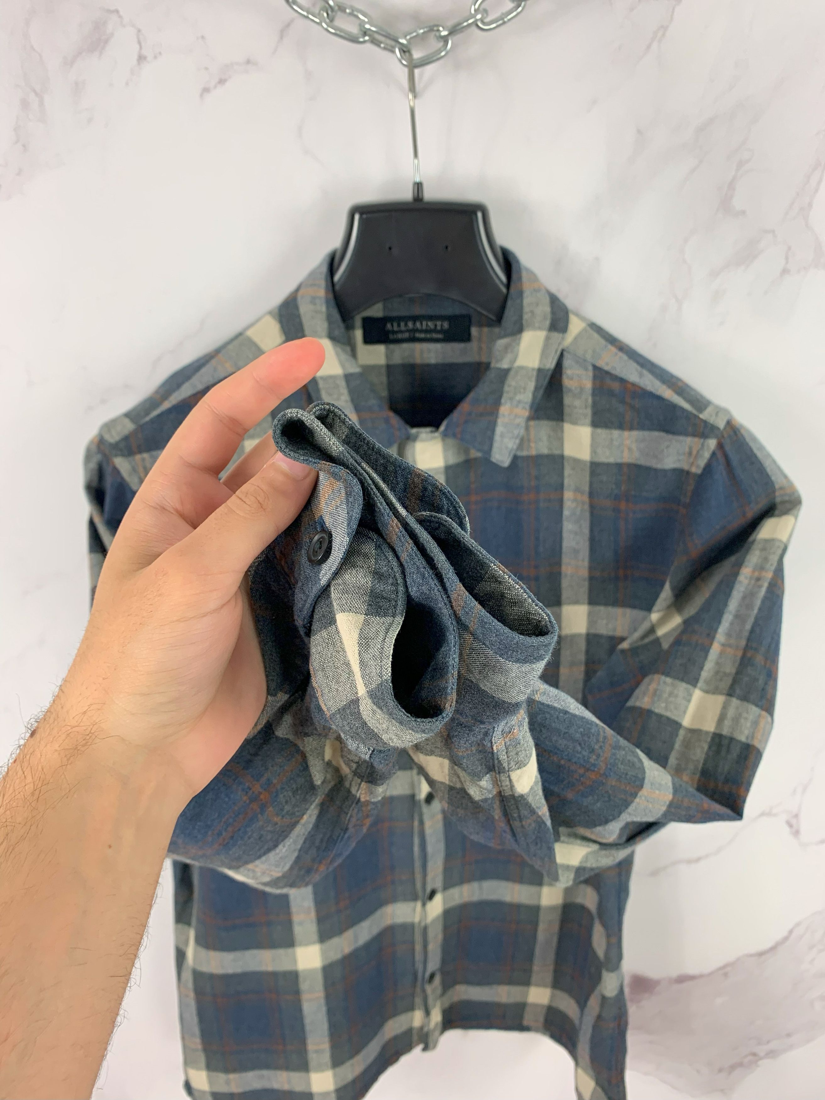 Allsaints AllSaints Shirt Lauderhill Long Sleeve Check Pattern Shirt L Size US L / EU 52-54 / 3 - 8 Thumbnail