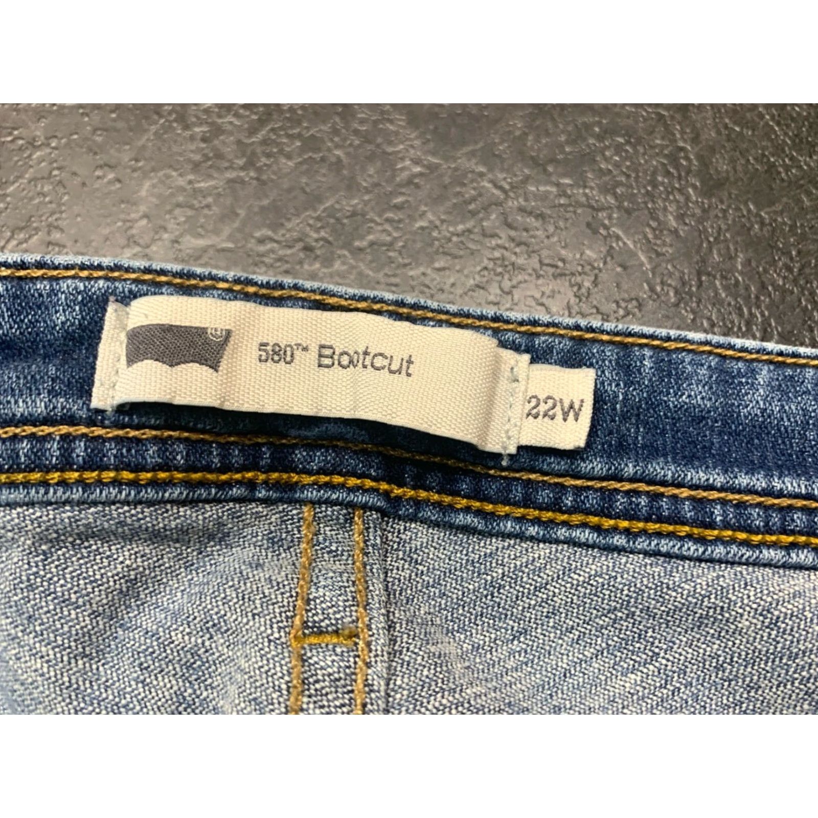Levi's Levi's 580 Women's Bootcut Jeans 22W Dark Wash Stretch Cotton Spandex Plus Size Blue Retro Size 40" / US 18 - 6 Thumbnail