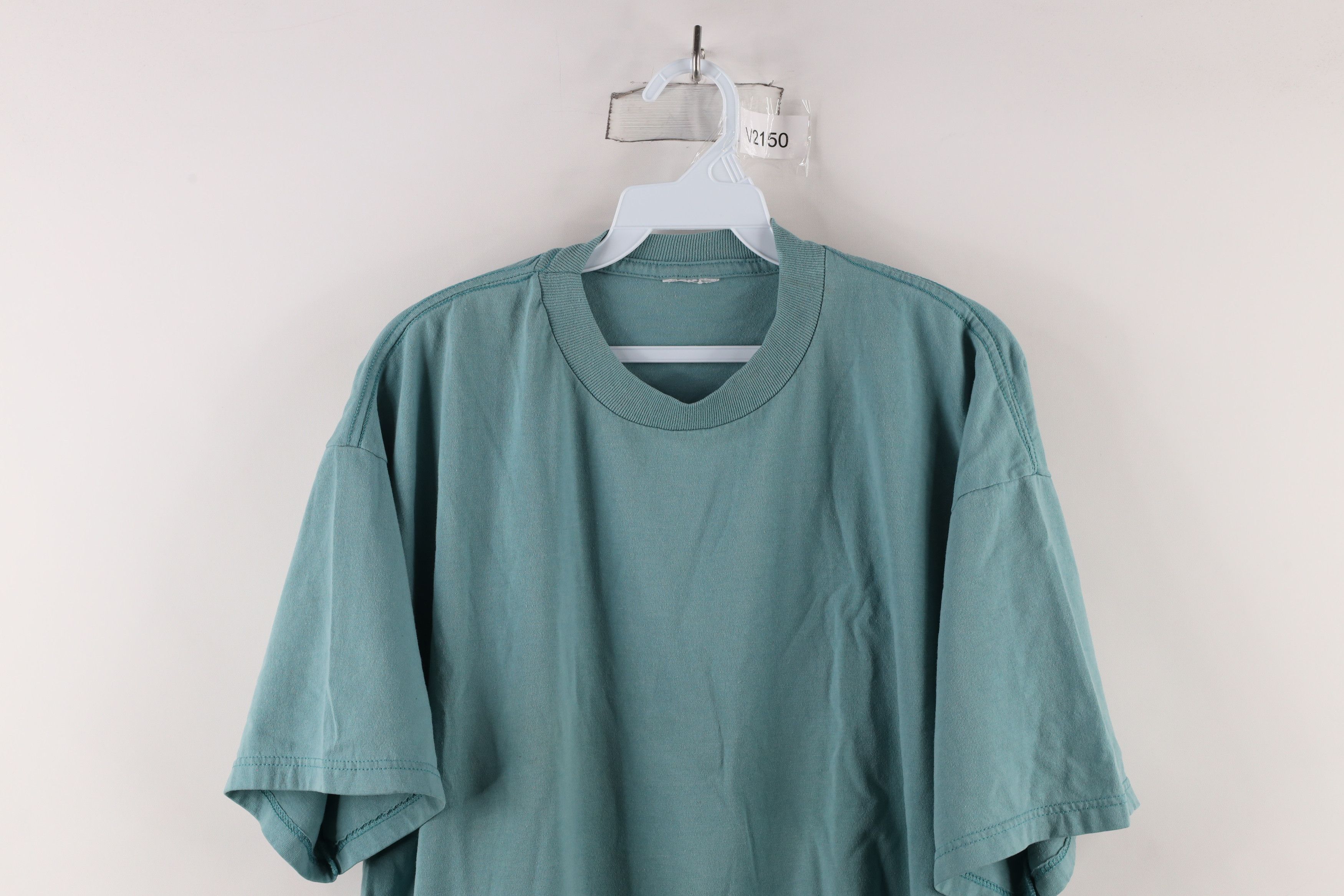 Vintage Vintage 90s Streetwear Blank Short Sleeve T-Shirt Teal Size US XL / EU 56 / 4 - 2 Thumbnail
