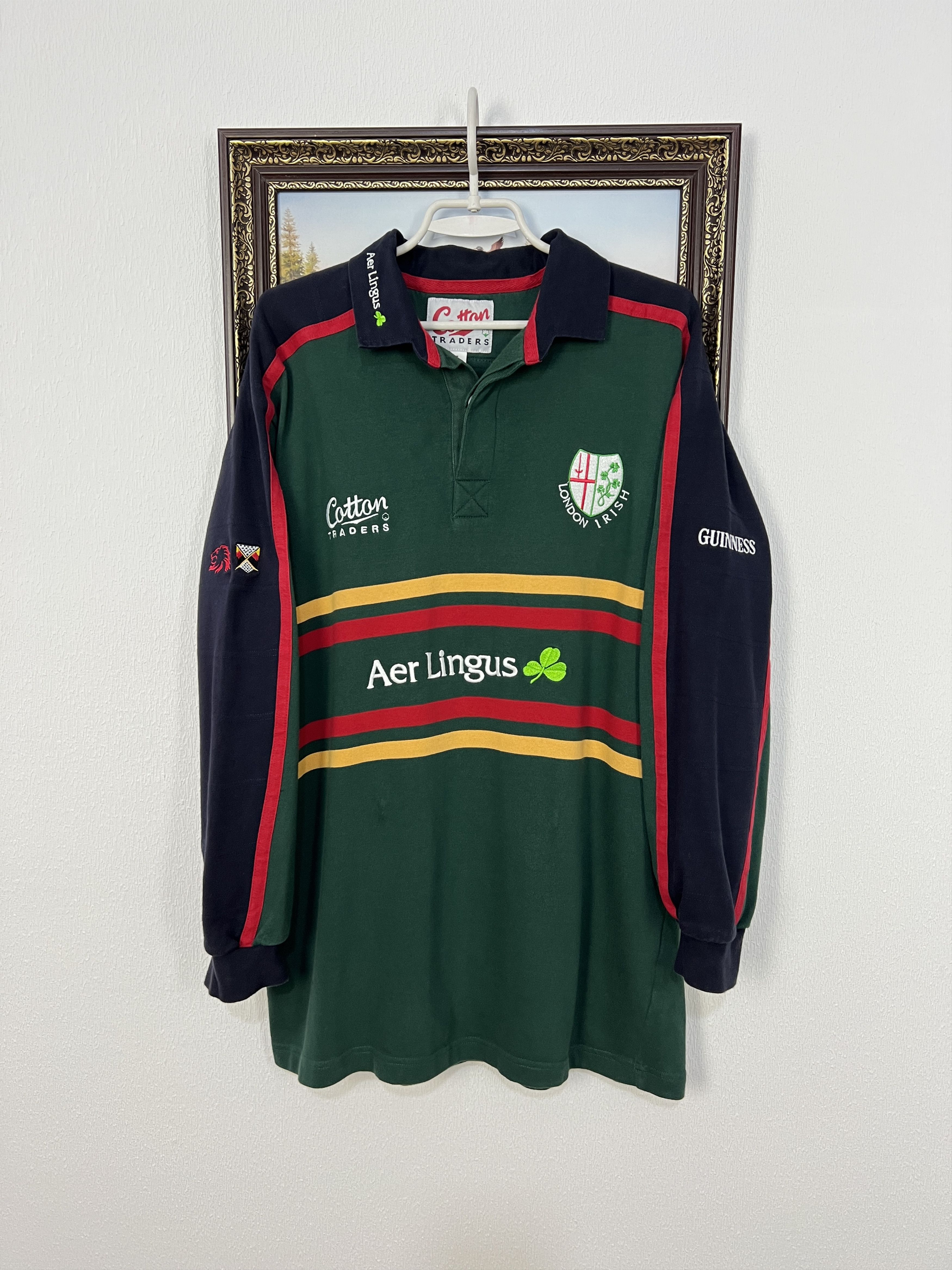 Cotton Traders Vintage 90's Cotton Traders London Irish Rugby Jersey Size US L / EU 52-54 / 3 - 1 Thumbnail