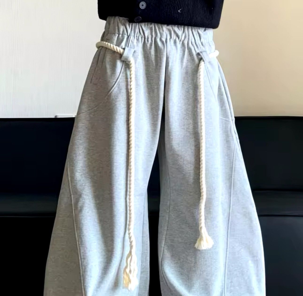Other Streetwear Sportwear Loose Lace Up Elastic Waist Pants Size US 35 - 4 Thumbnail