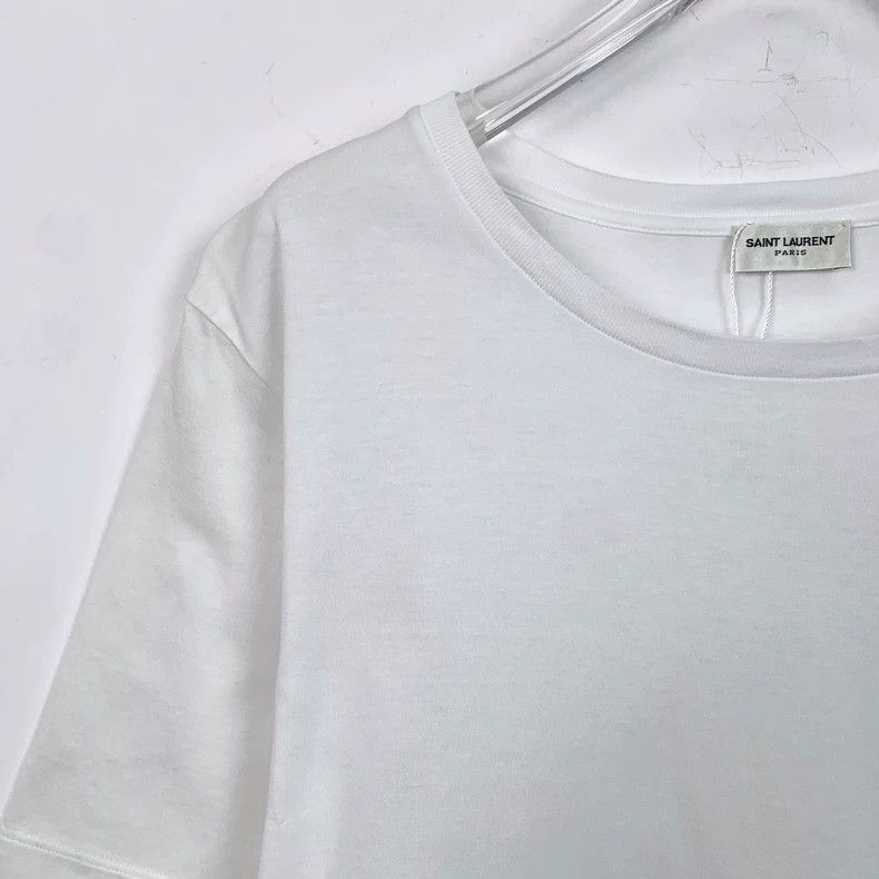 Saint Laurent Paris Saint Laurent White Logo printed cotton crewneck T-shirt 25 Size US S / EU 44-46 / 1 - 3 Thumbnail