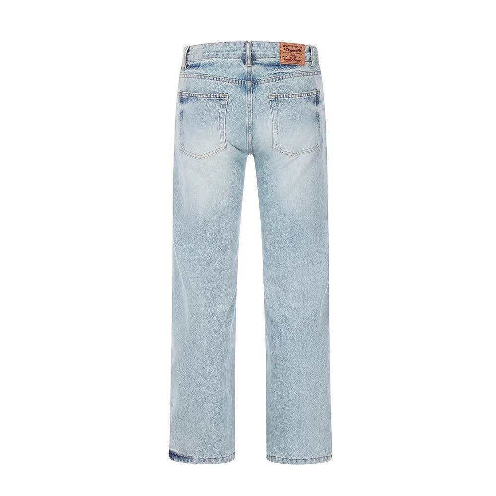 Japanese Brand × Jean Simple loose straight washed all-match jeans for men Size US 32 / EU 48 - 2 Thumbnail