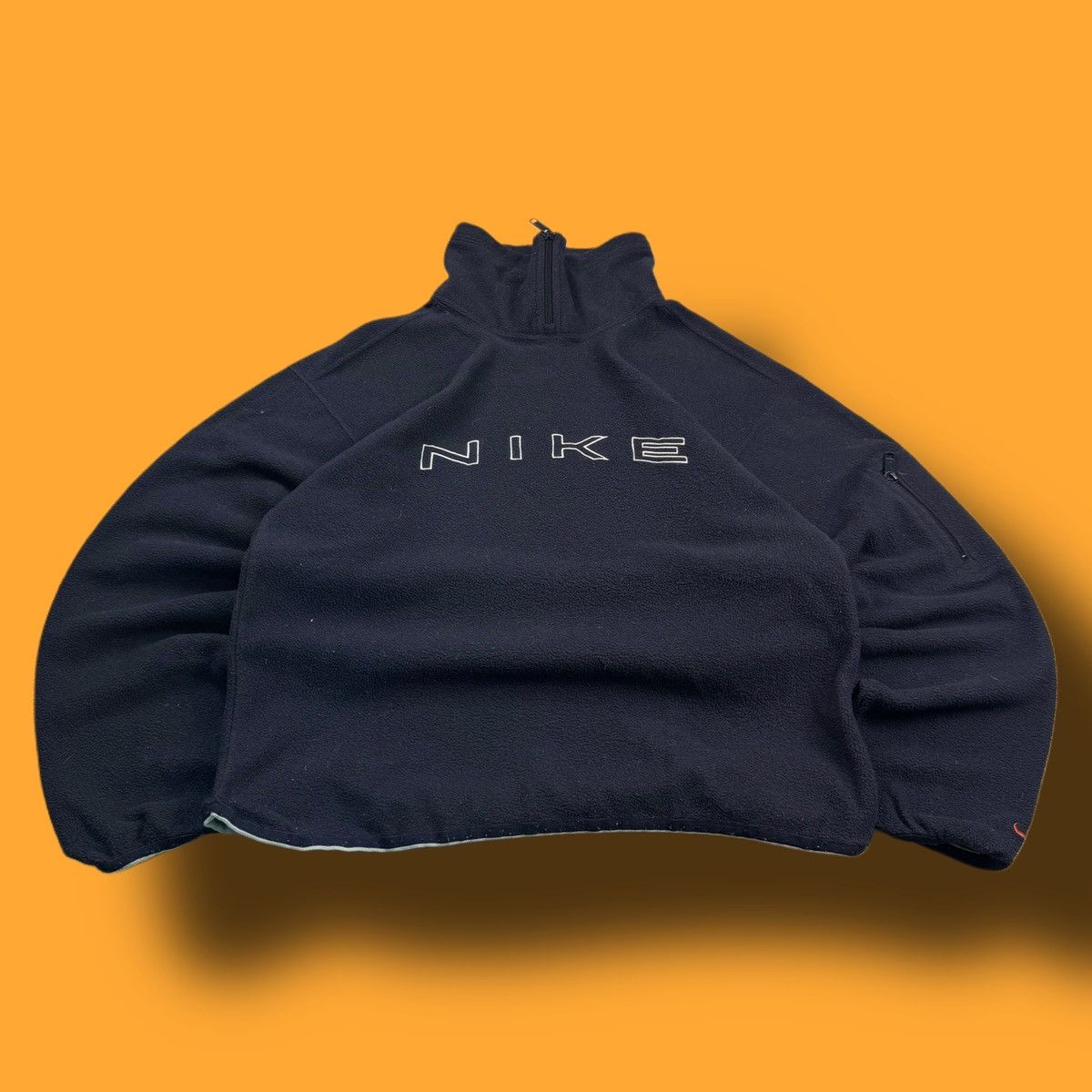 Nike × Vintage NIKE TEDDY FLEECE VINTAGE CENTER OVERSIZE BOXY SWEATSHIRT Size US S / EU 44-46 / 1 - 1 Thumbnail