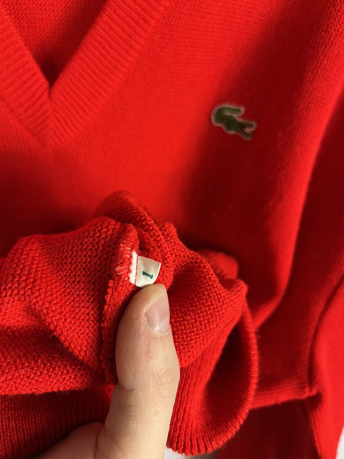 Lacoste Vintage Lacoste V-Neck Wool Sweater Size US XL / EU 56 / 4 - 3 Thumbnail