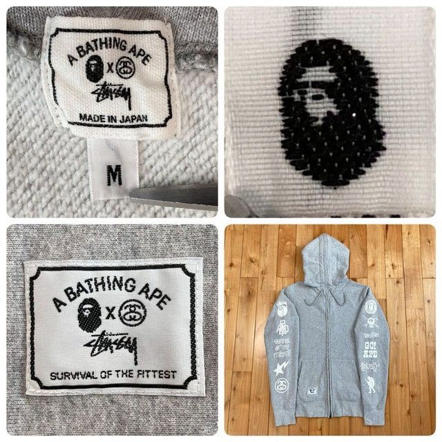 Bape × Stussy BAPE × Stussy Logo Full Zip Hoodie a bathing ape NIGO Size US M / EU 48-50 / 2 - 7 Thumbnail