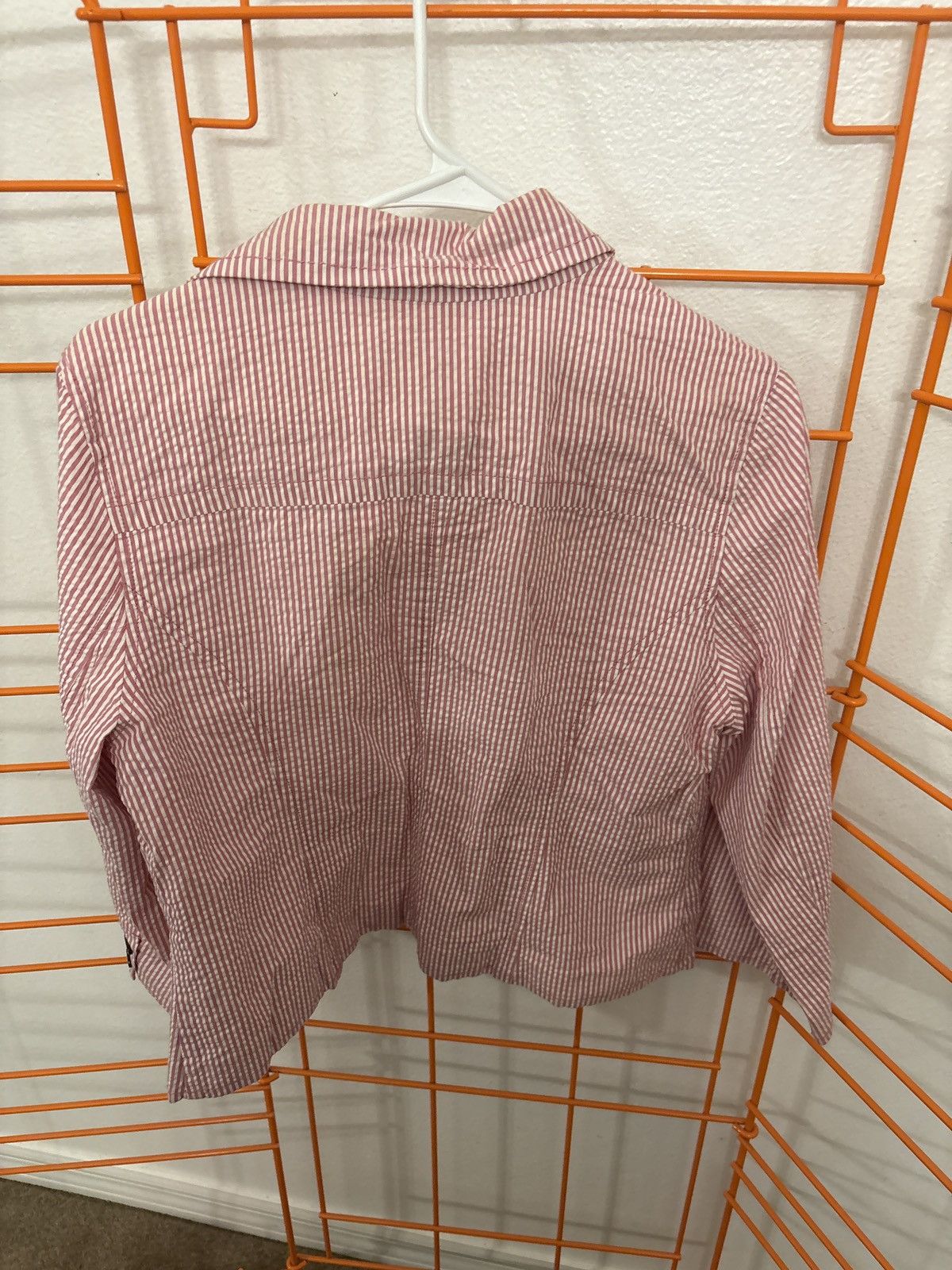 Old Navy Old Navy red and white stripe seersucker blazer Size L / US 10 / IT 46 - 3 Thumbnail