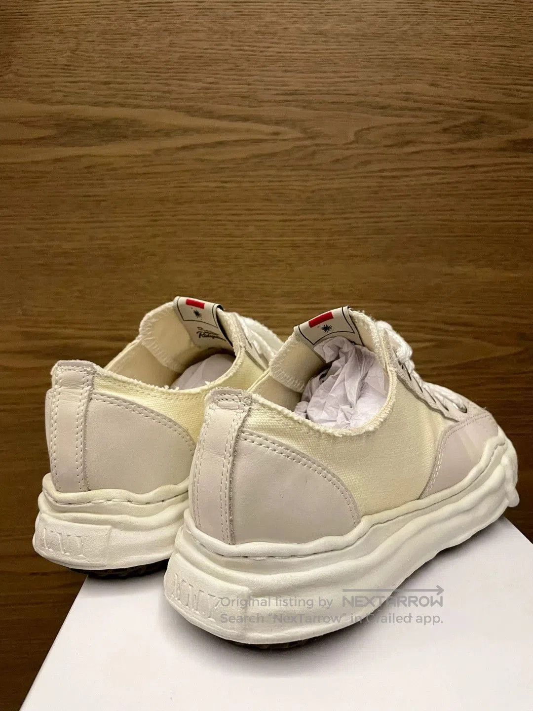 Maison MIHARA YASUHIRO Beige Low-Top Canvas Sneakers Size 8. Size US 8 / EU 41 - 6 Thumbnail