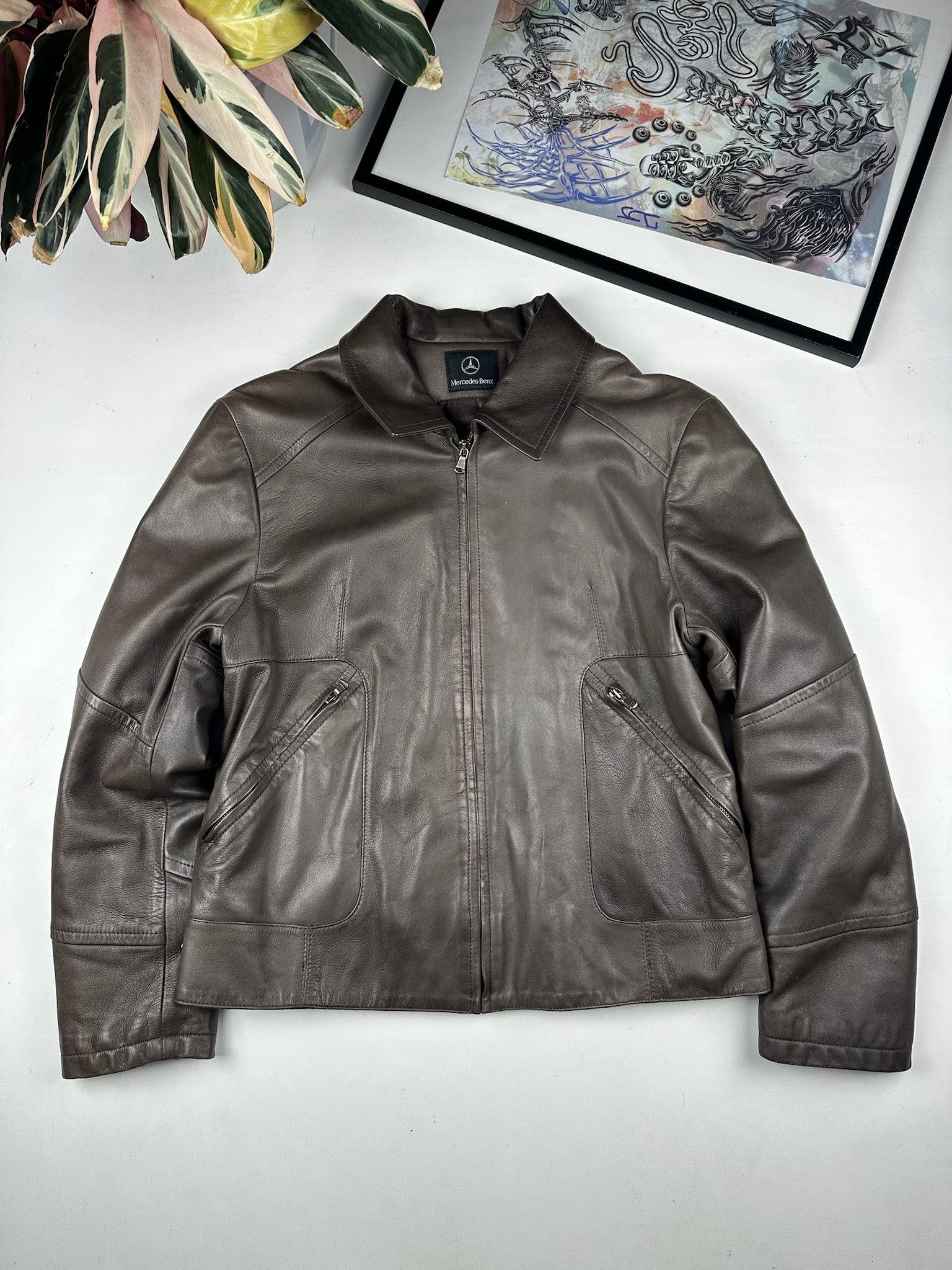 Mercedes-Benz Vintage Mercedes Benz moto Jacket brown chocolate leather Size US S / EU 44-46 / 1 - 2 Thumbnail