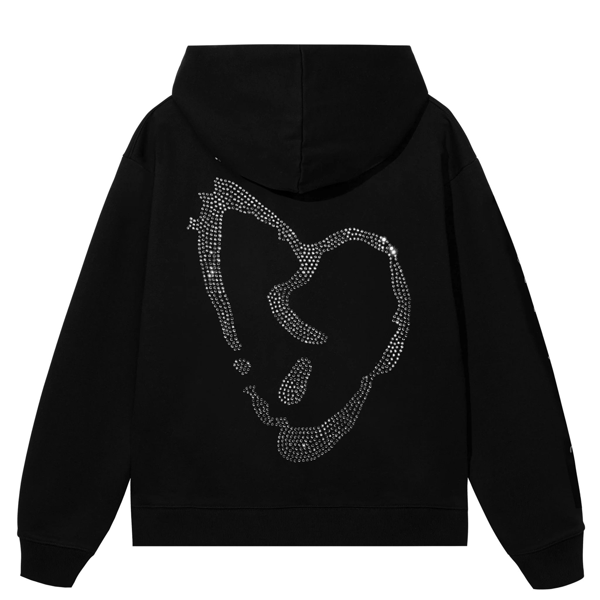 Revenge REVENGE X HEARTBREAK BEJEWELED HOODIE BLACK/CLEAR | Grailed