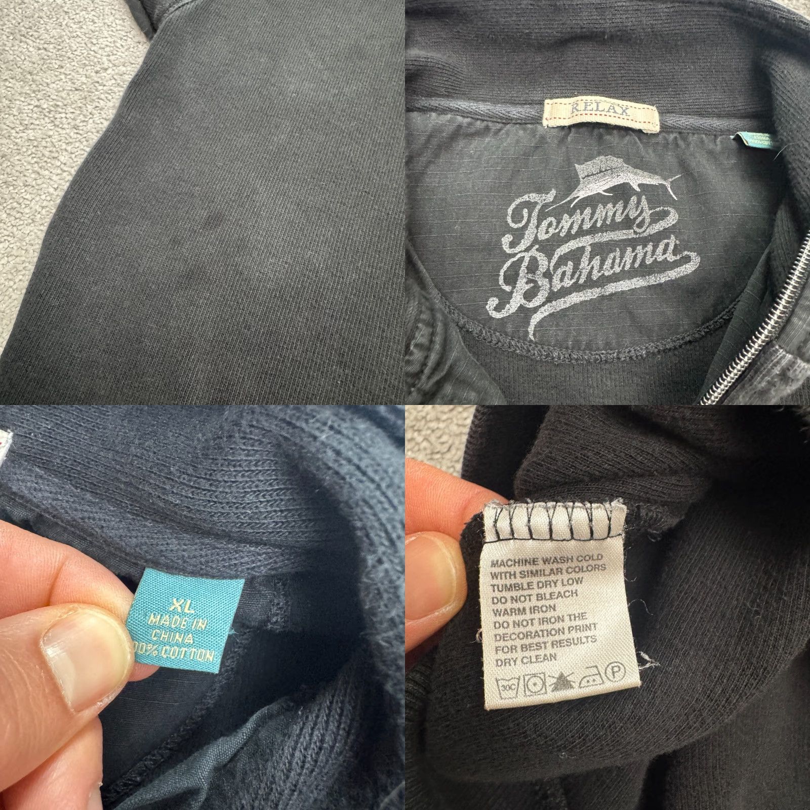 Tommy Bahama Tommy Bahama Sweatshirt Mens XL Black 1/4 Zip Pullover Knit Cotton Relaxed Logo Marlin Outdoor Athleisure shirt/hoodie style Size US XL / EU 56 / 4 - 8 Thumbnail