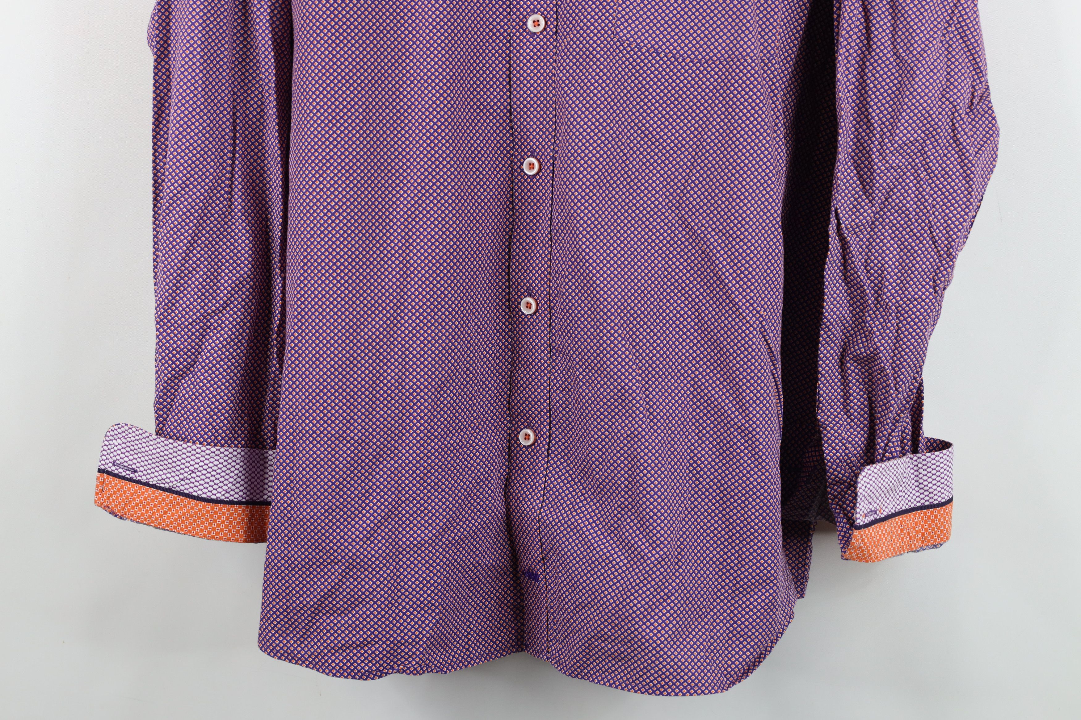 Johnston & Murphy Johnston & Murphy Diamond Collared Button Shirt Cotton Size US XL / EU 56 / 4 - 3 Thumbnail