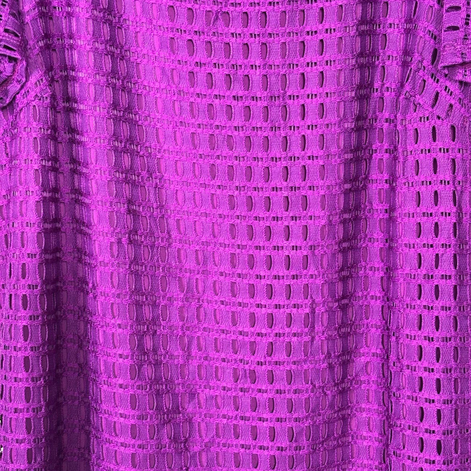 Other Roz & Ali Purple Crochet Short Sleeve Top Size 2X Size XXL / US 16-18 / IT 52-54 - 3 Thumbnail