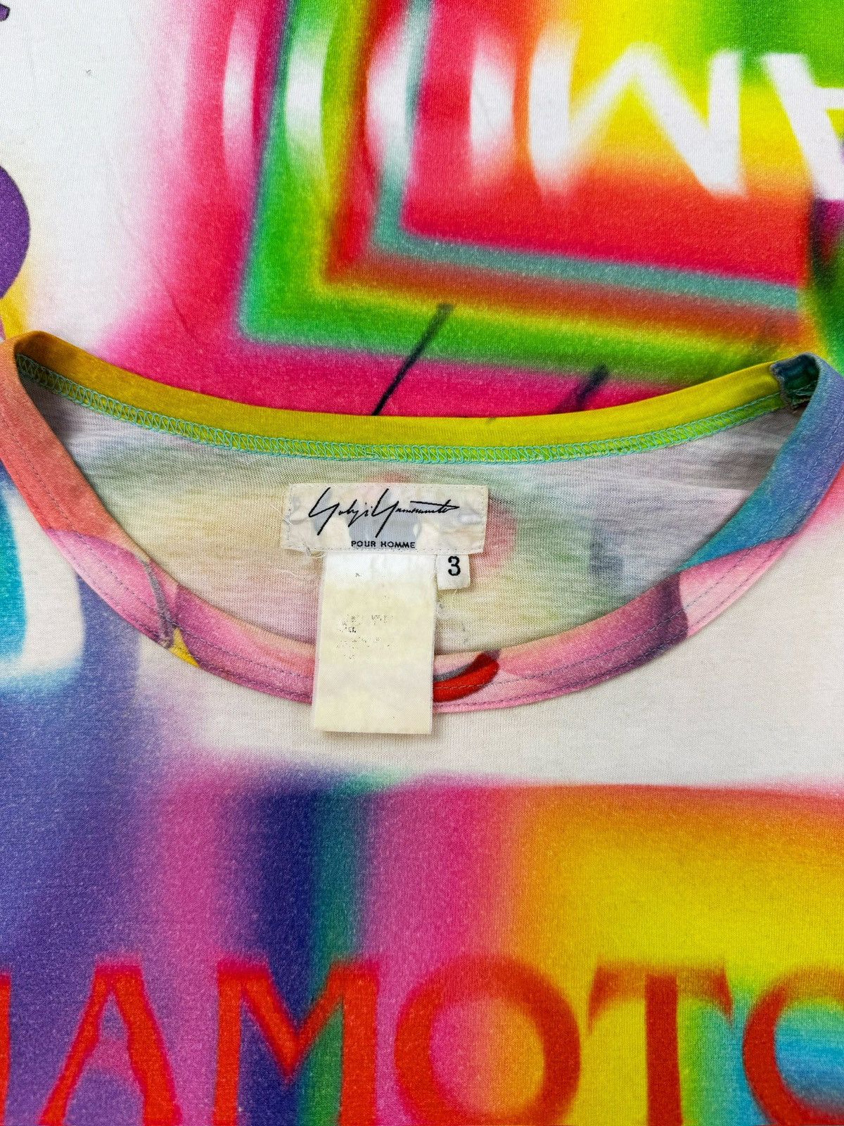 Yohji Yamamoto SS02 Yohji Yamamoto Homme LSD ‘Saeko Pig’ Rainbow Graphic Long Sleeve Shirt Size US L / EU 52-54 / 3 - 3 Thumbnail