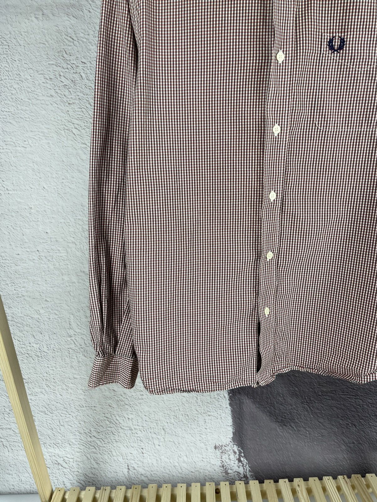 Fred Perry Fred Perry red checkered long sleeve cotton shirt Size US L / EU 52-54 / 3 - 4 Thumbnail