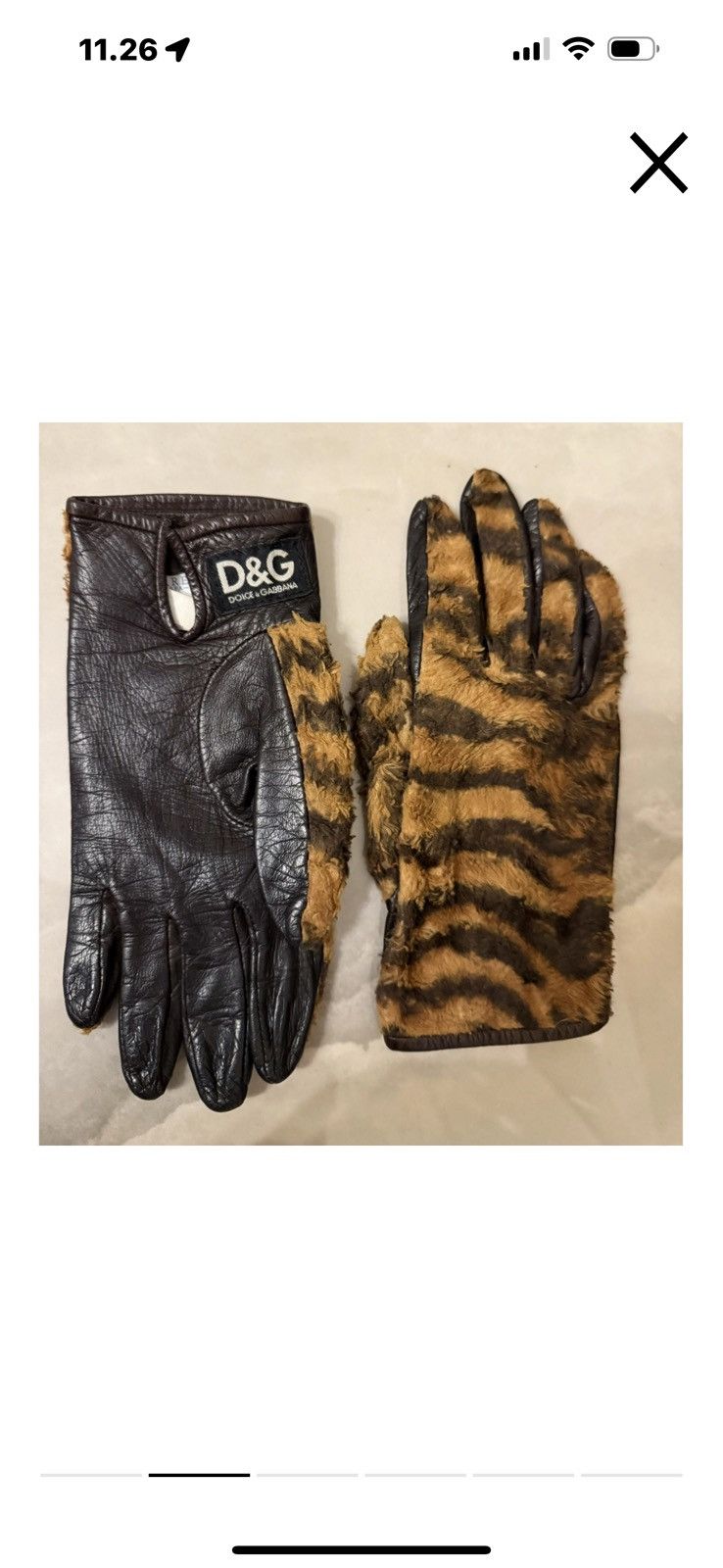 Dolce & Gabbana Faux Tiger fur Gloves Size ONE SIZE - 2 Thumbnail