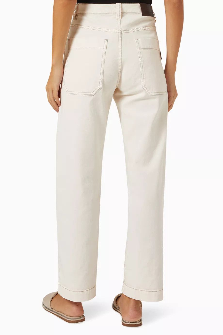 Brunello Cucinelli o1y0725 Denim Pant in Cream Size 30" / US 8 / IT 44 - 2 Thumbnail
