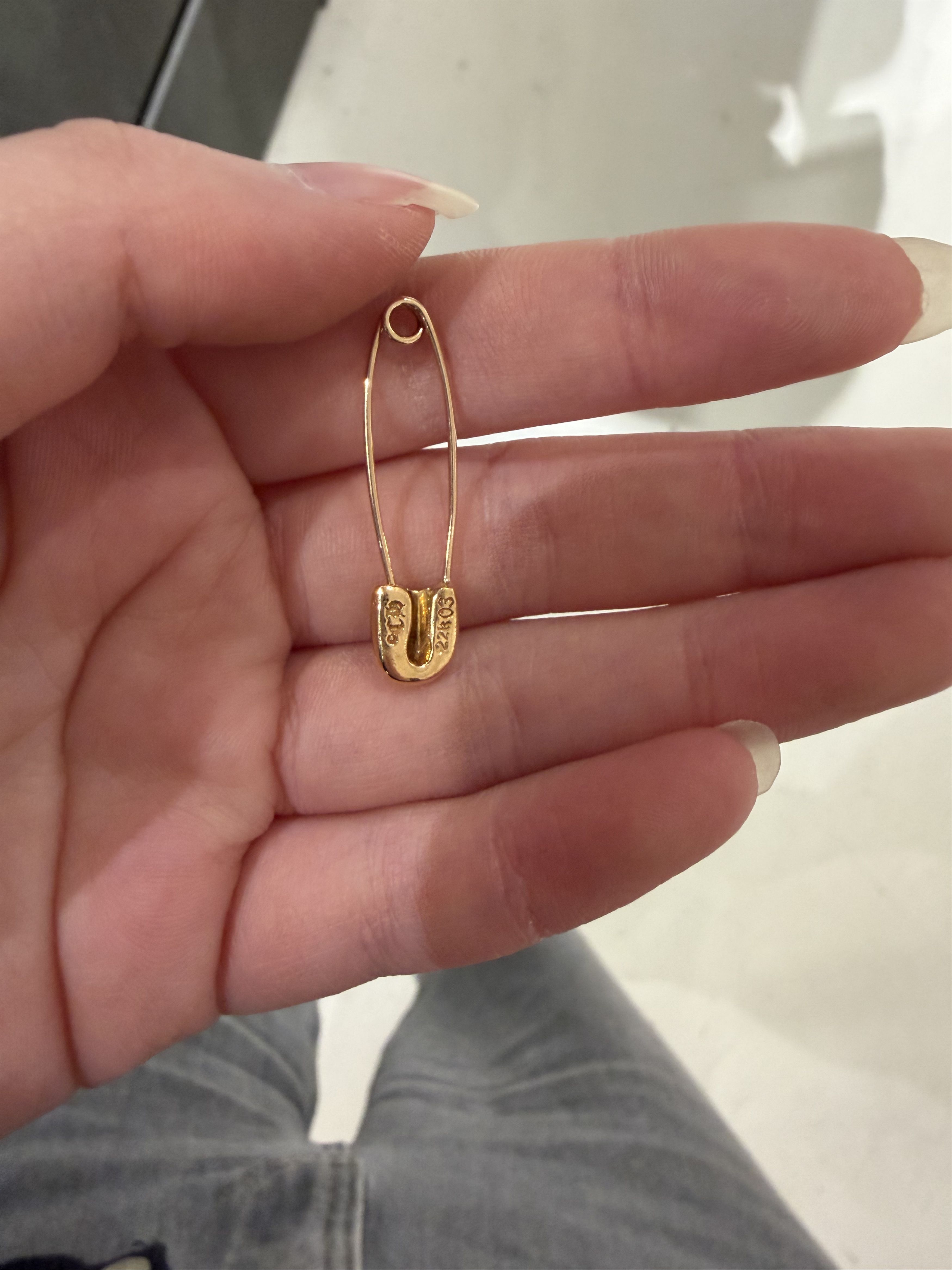 Chrome Hearts Chrome Hearts 22K Gold Emerald Safety Pin Size ONE SIZE - 6 Thumbnail