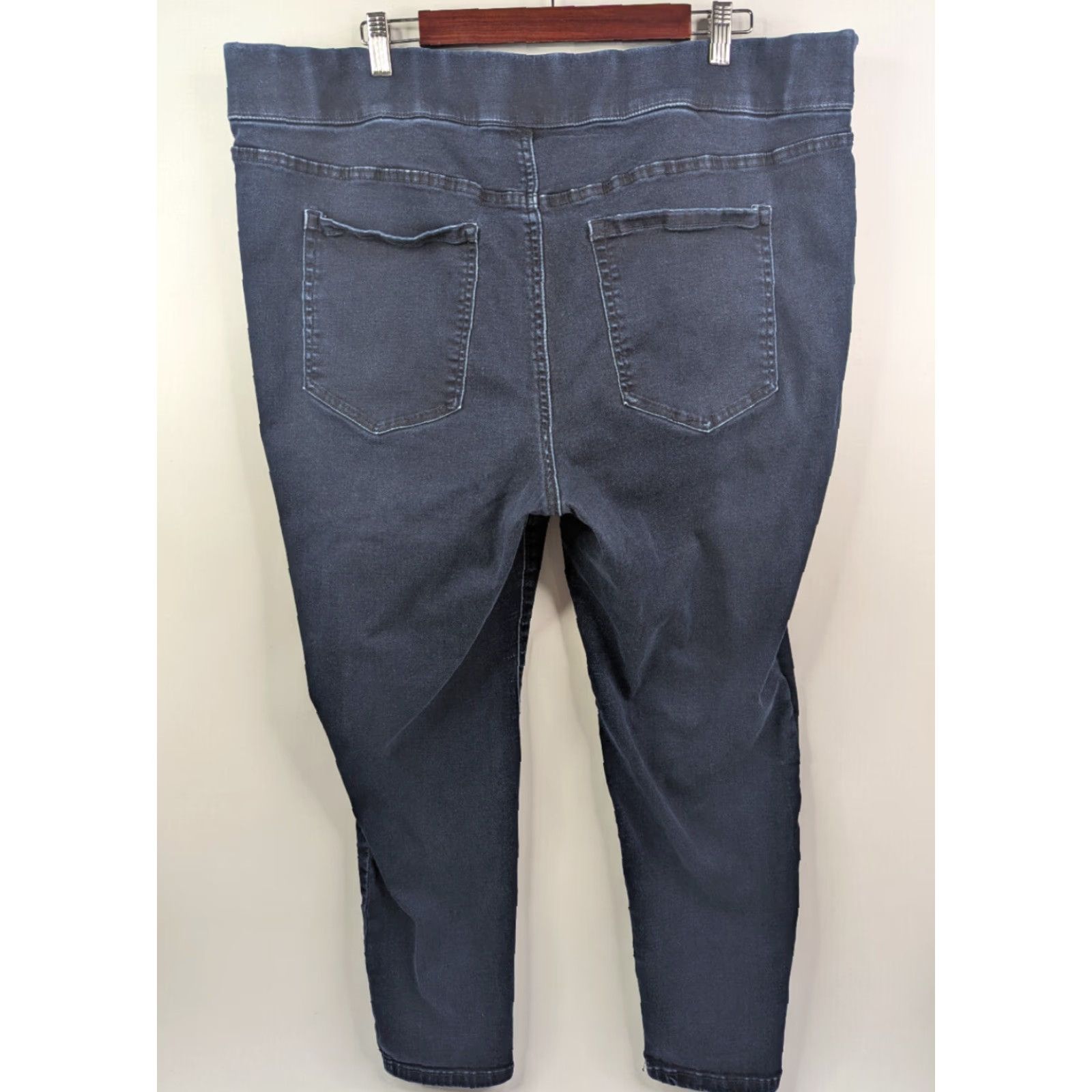 Vintage Lane Bryant Womens Jeans High Rise Super Stretch Jegging 24 Blue Pull On Slim Denim Cotton Blend Polyester Spandex Viscose Button Plus Size Shoes? Size 42" / US 20 - 3 Thumbnail