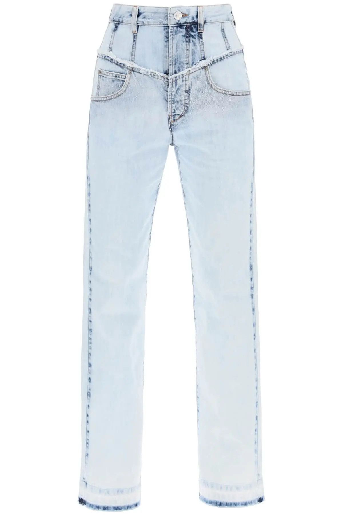 image of Isabel Marant O1S22I1N1223 Noemie Straight Leg Jeans In Light Blue, Women's (Size 34)