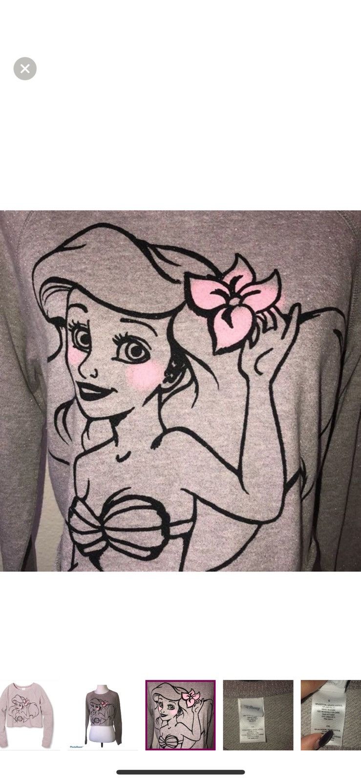 Disney Disney small Ariel little mermaid cropped sweatshirt Size S / US 4 / IT 40 - 4 Thumbnail