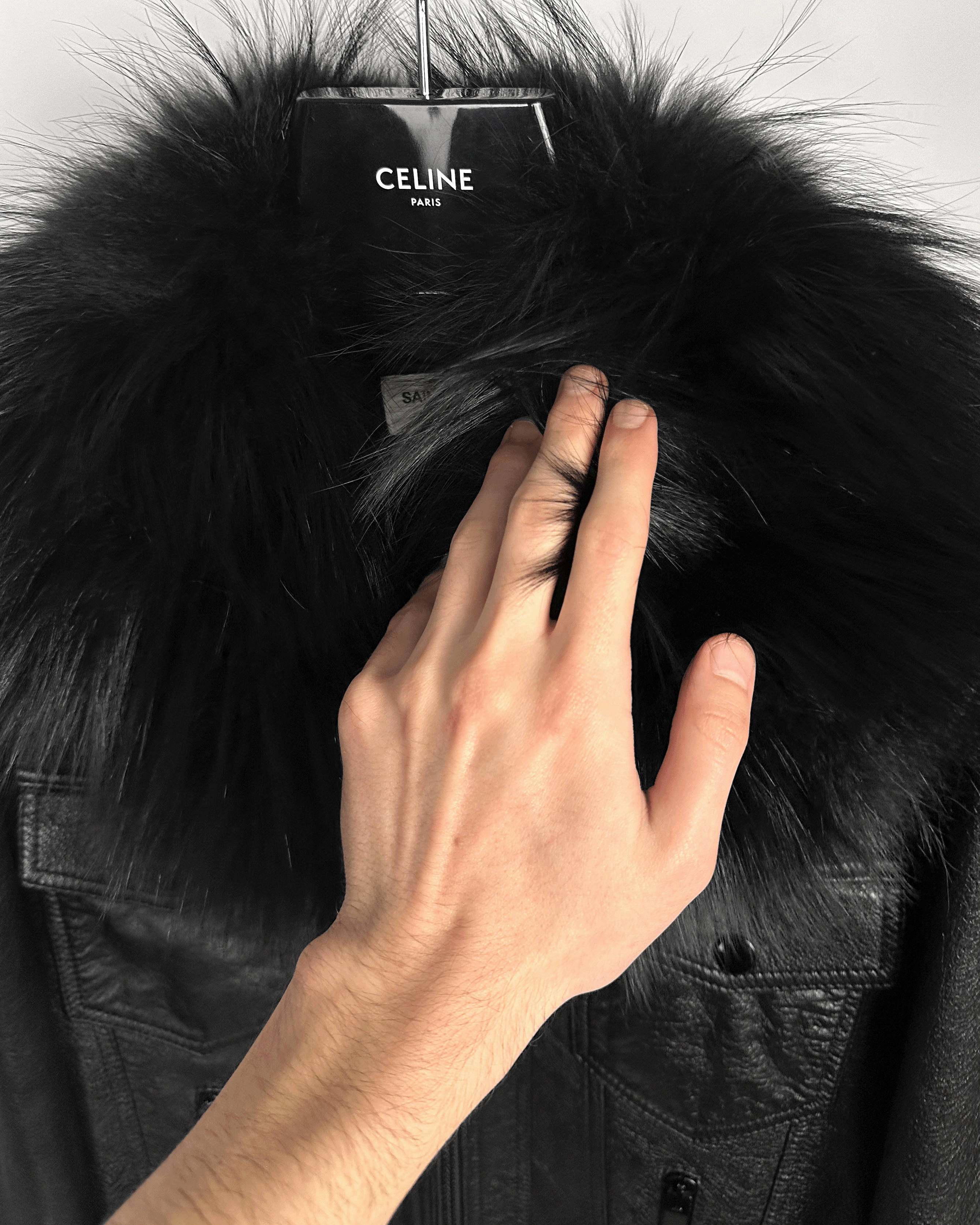Saint Laurent Paris Saint Laurent Fur Collar Sample Leather Jacket Size US M / EU 48-50 / 2 - 4 Thumbnail