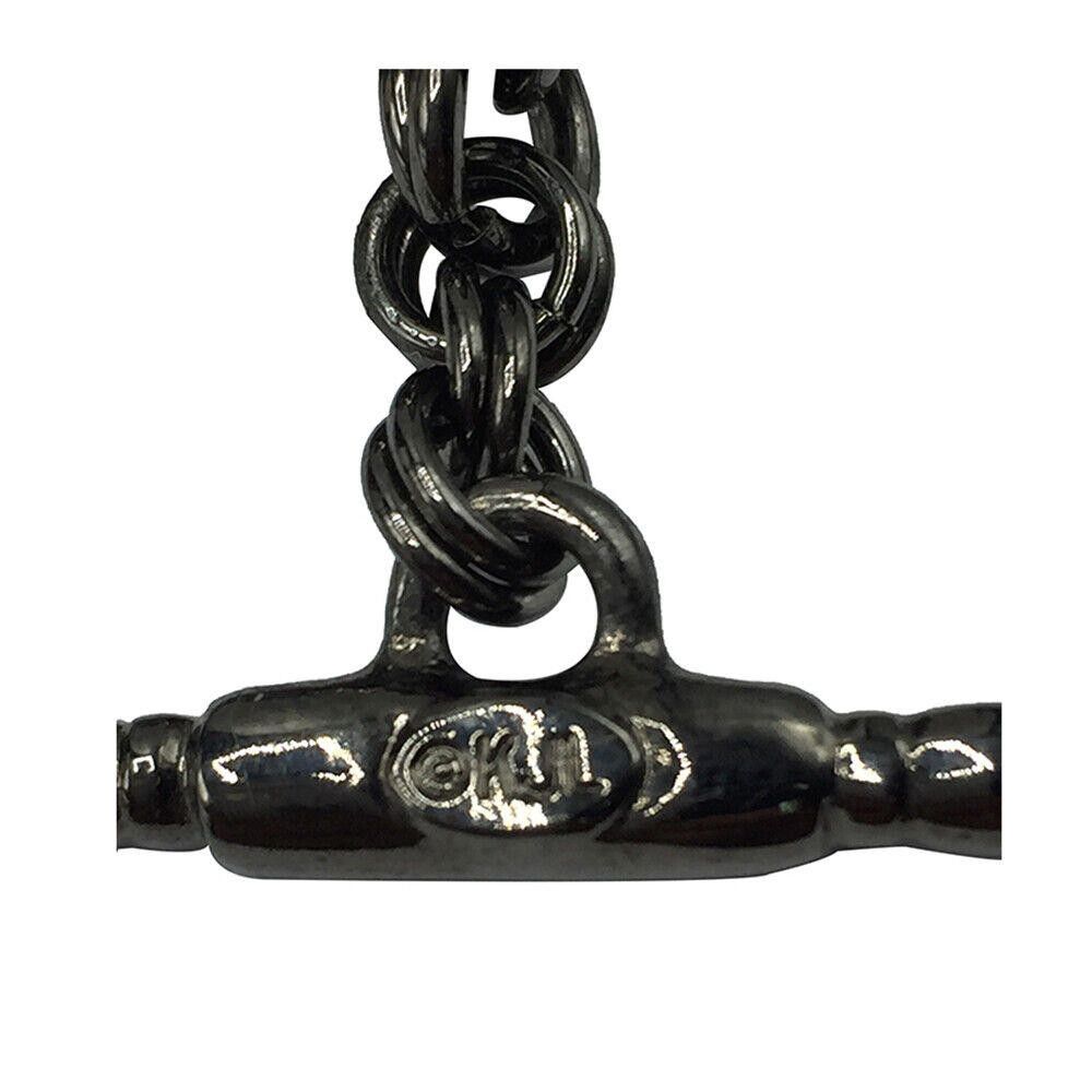 Designer Simulated Pink Sapphire Cabochon Black Rhodium Link Necklace Size ONE SIZE - 5 Thumbnail