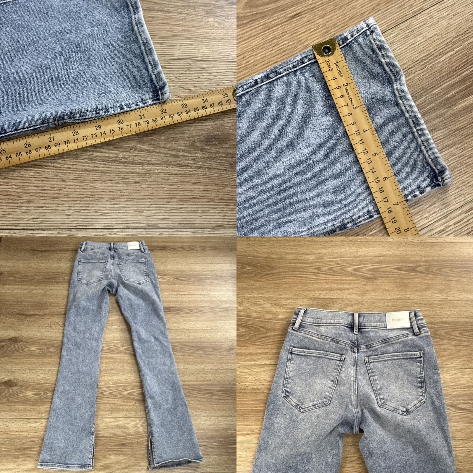Express Express Jeans Women's Bootcut 6 Regular Mid Rise Light Wash Denim 32in Inseam Skyscraper Split Ankle - Blue Size 28" / US 6 / IT 42 - 8 Thumbnail