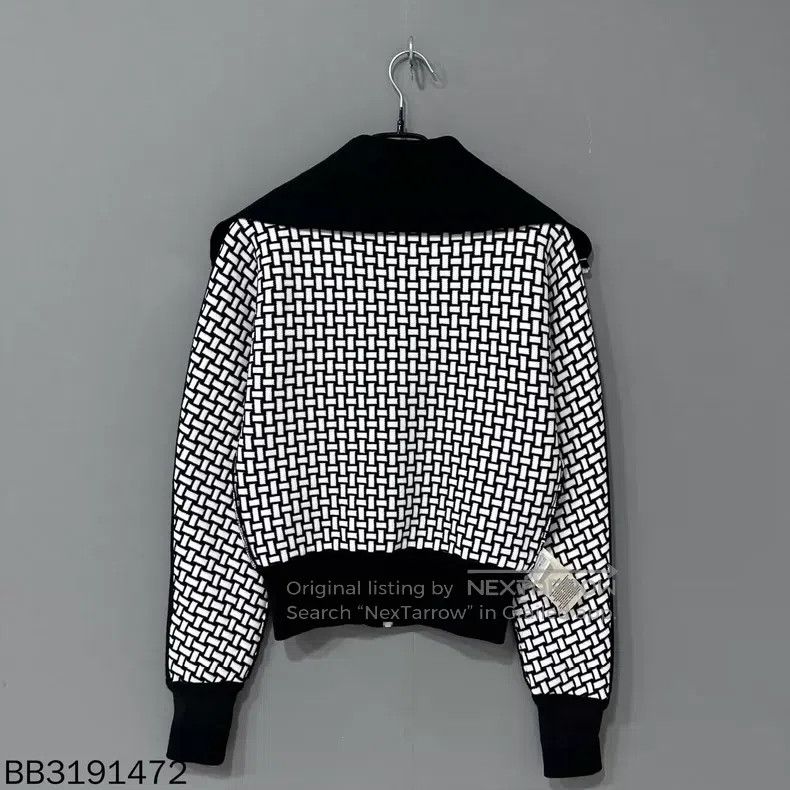 Hermes Hermes Black and White Printed Collar Zip-up Jacket Size XXS / US 00 / IT 34 - 3 Thumbnail
