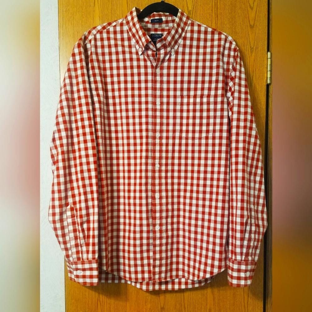 Designer J Crew Flex Washed Checkered Men's Shirt Slim Large Size US L / EU 52-54 / 3 - 1 Thumbnail