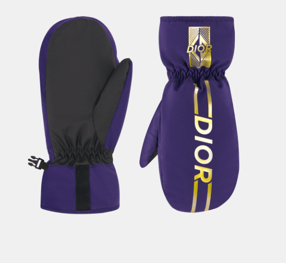 image of Dior O1W1Db10224 Size: Os Ski Mittens In Purple, Men's