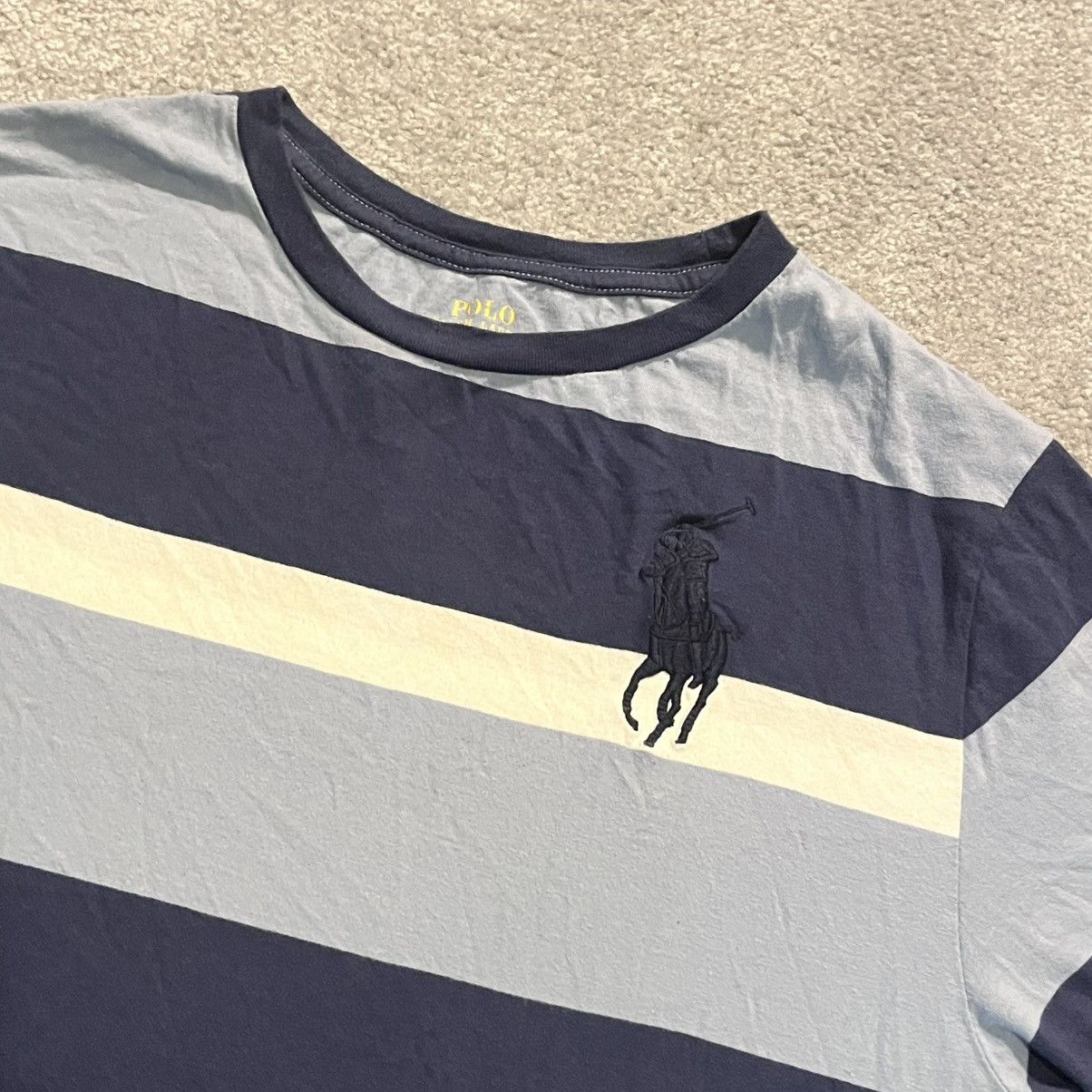 Polo Ralph Lauren Vintage Polo Ralph Lauren Big Pony Horse Logo Stripe T Shirt Size US M / EU 48-50 / 2 - 2 Thumbnail