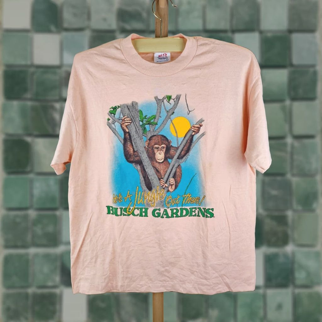 TEE JAYS VINTAGE Busch Gardens Chimpanzee 50/50 T-Shirt XLARGE Tee-Jays Shirt Men Beige Short Sleeve Round Neck 80's Concert-Theme"} Size US XL / EU 56 / 4 - 1 Thumbnail