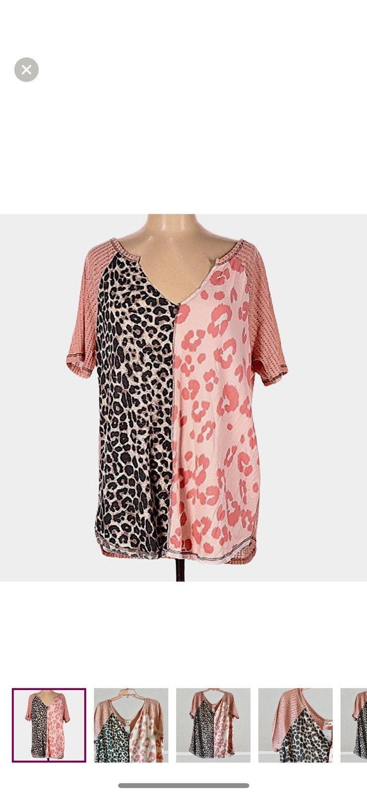 Other BIBI PINK ANIMAL PRINT BLOCK DETAIL SHORT SLEEVE TOP SHIRT Size L / US 10 / IT 46 - 1 Thumbnail