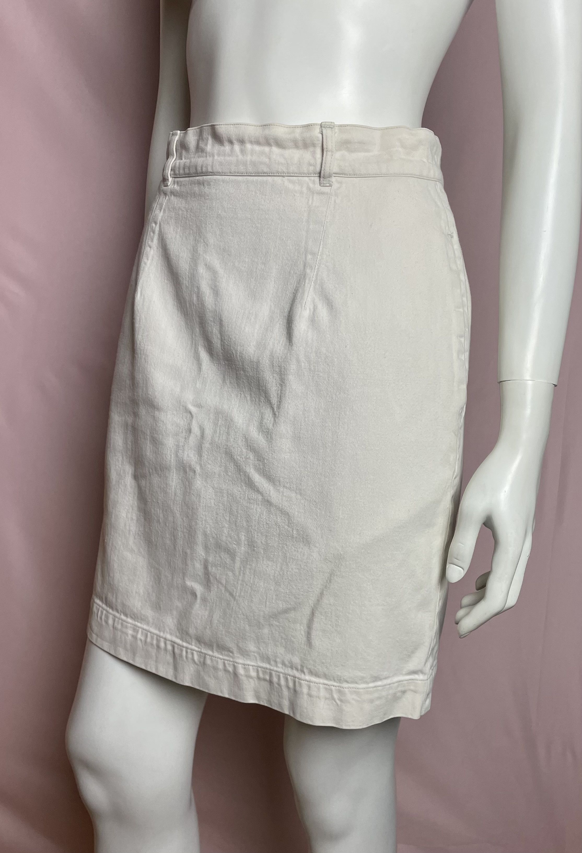Katharine Hamnett London Katharine Hamnett London Ivory Cotton Skirt Vintage Size 28" / US 6 / IT 42 - 4 Thumbnail