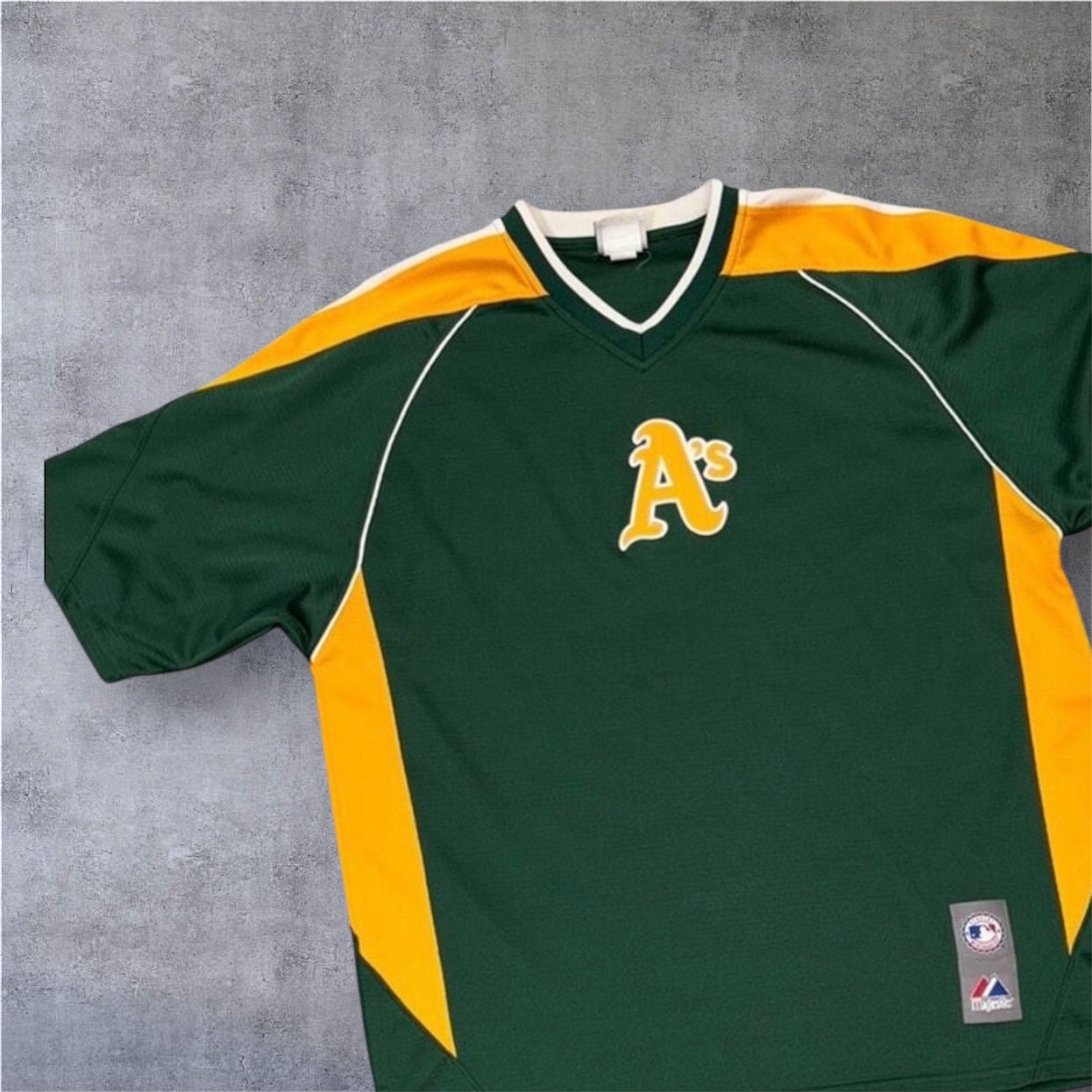 Majestic Medium Vintage Oakland A's Athletics Jersey Green/Yellow Size US M / EU 48-50 / 2 - 2 Thumbnail