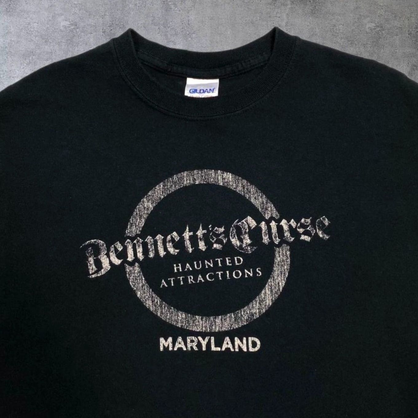 Gildan Bennett's Curse Haunted Attractions “Maryland” Paranormal Ghost Souvenir T-Shirt Medium Black Graphic Print Men M Shirt Size US M / EU 48-50 / 2 - 3 Thumbnail