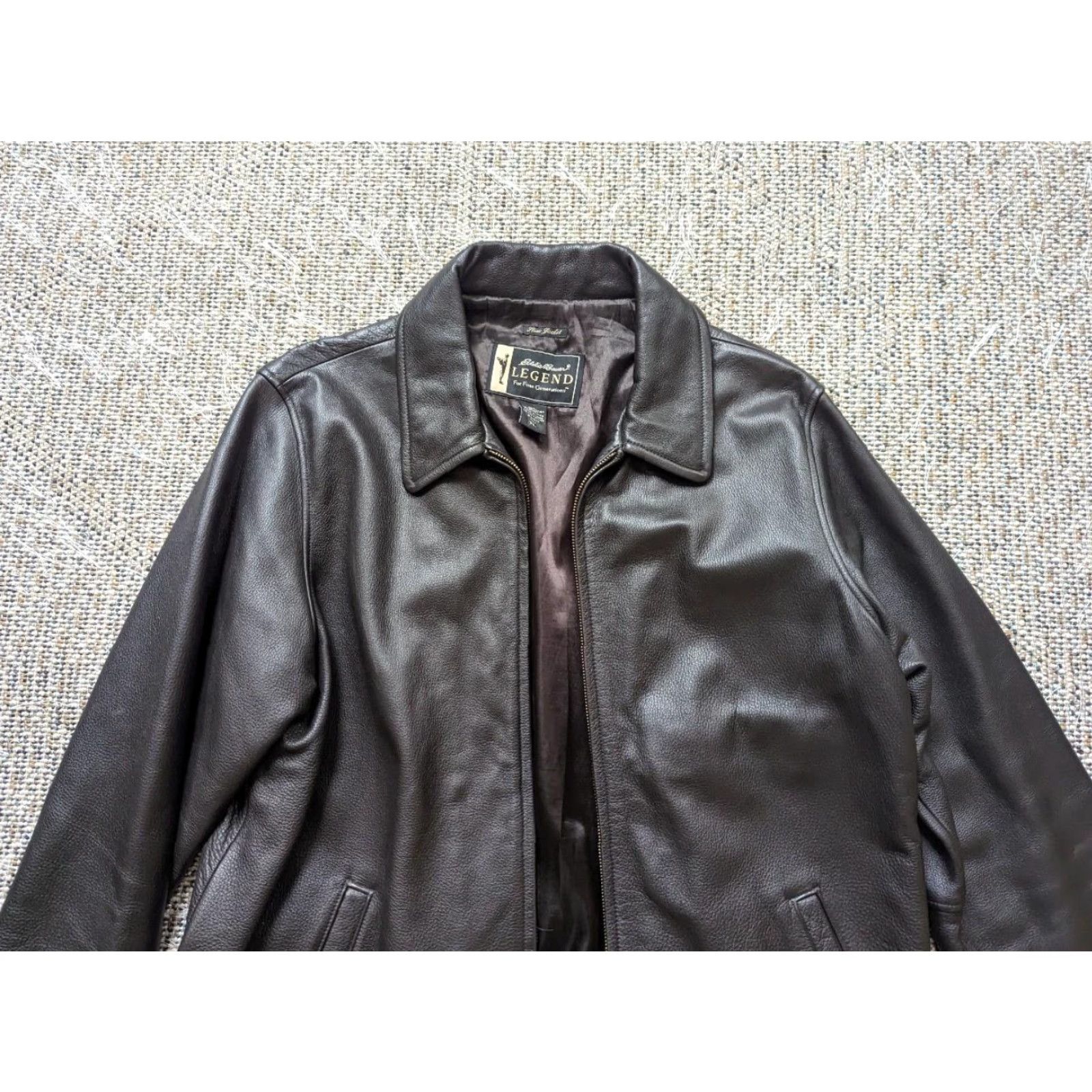 Eddie Bauer Womens Eddie Bauer Motorcycle Jacket XL Tall Leather Dark Brown Stine Legacy Cowhide Leather Size XL / US 12-14 / IT 48-50 - 6 Thumbnail