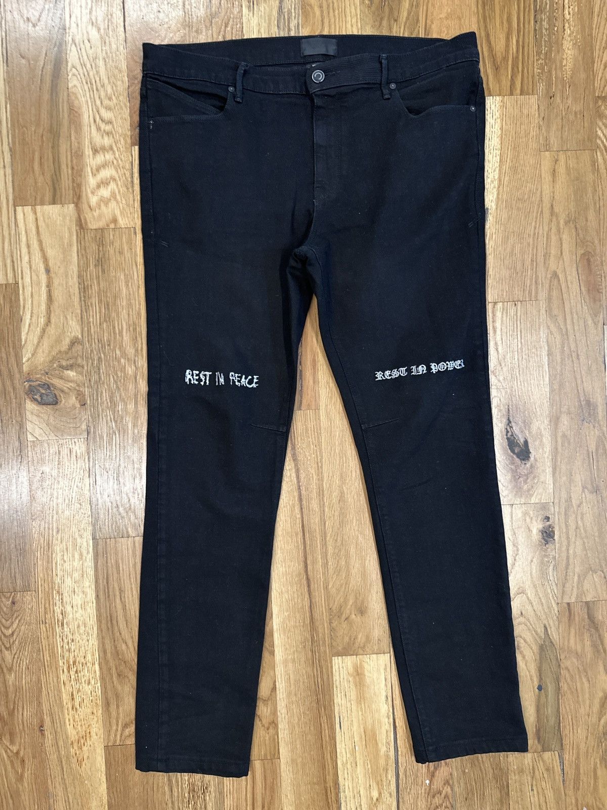 Rta RTA Rest in Peace Embroidered Black Denim Jeans Sz 36 | Grailed